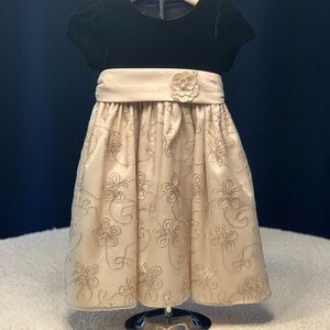 Cinderella Black and Cream Floral Kids Dress